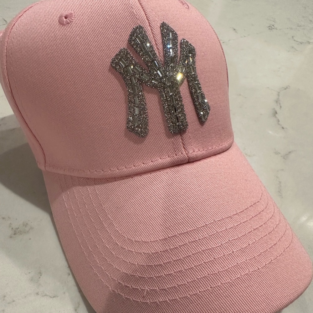 Pink rhinestone My City Saint Chic baseball hat